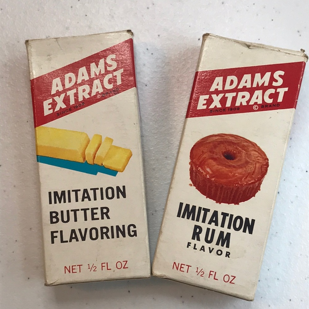 Lot of 2 vintage Adams Extract bottles